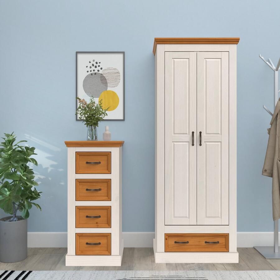 Loft24 Selma|Ladekast met 4 lades in wit grenen