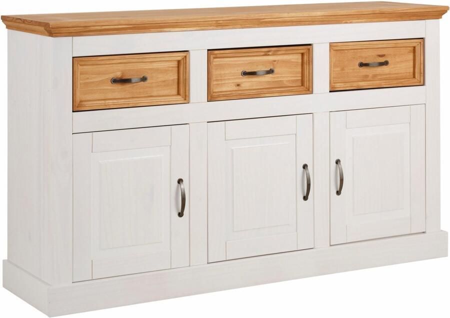 Loft24 Selma|Dressoir met 3 deuren en 3 laden Wit gebeitst