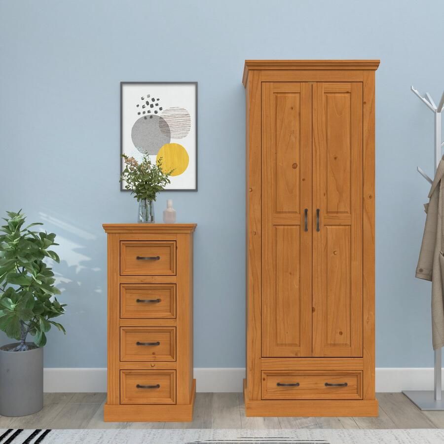 Loft24 Selma|Commode met 4 laden in grenen bruin