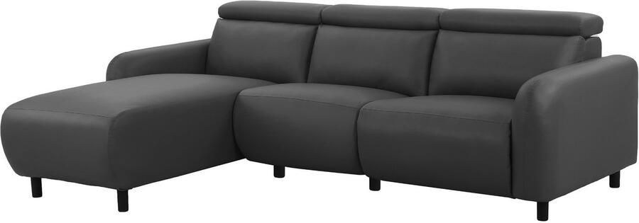 Loft24 Skaane|Hoekbank met L-vorm 274 cm elektrische functie in PU grijs Recamiere links