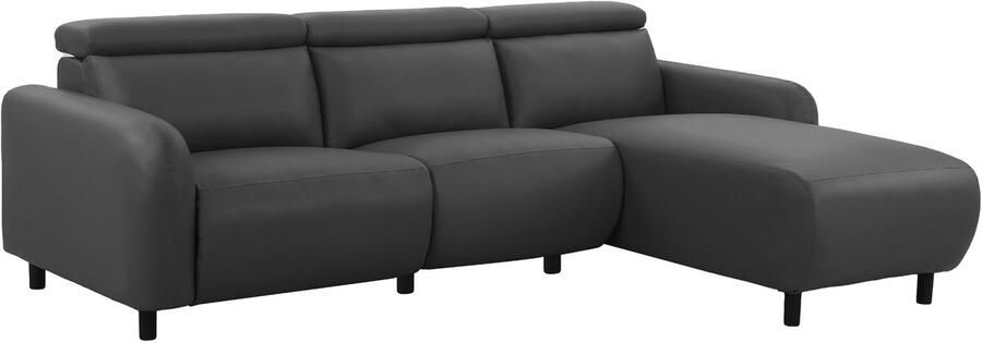 Loft24 Skaane|Hoekbank met L-vorm 274 cm elektrische functie in PU grijs Recamiere rechts