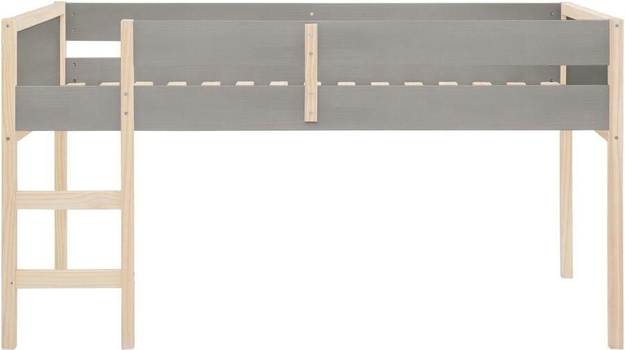Loft24 Square Line|Midsleeper 90x200 cm Grey in wood
