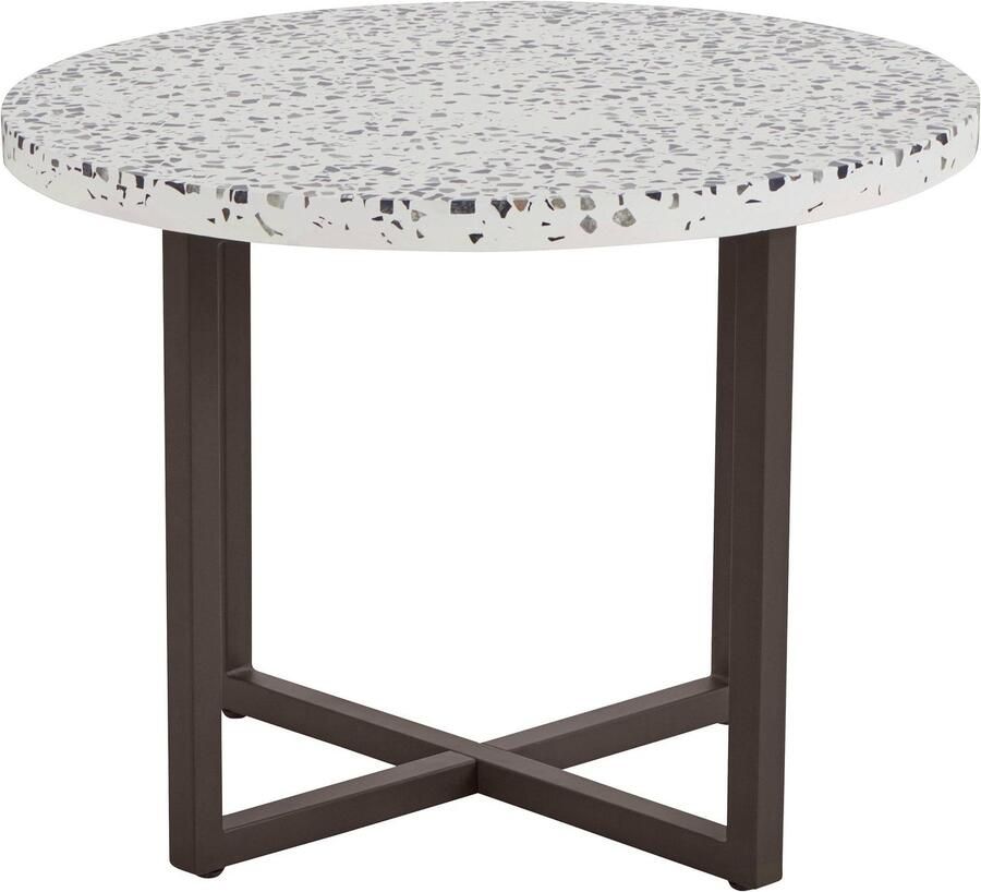 Loft24 Steph Sidetable 60 cm met Terazzo in zwart metaal