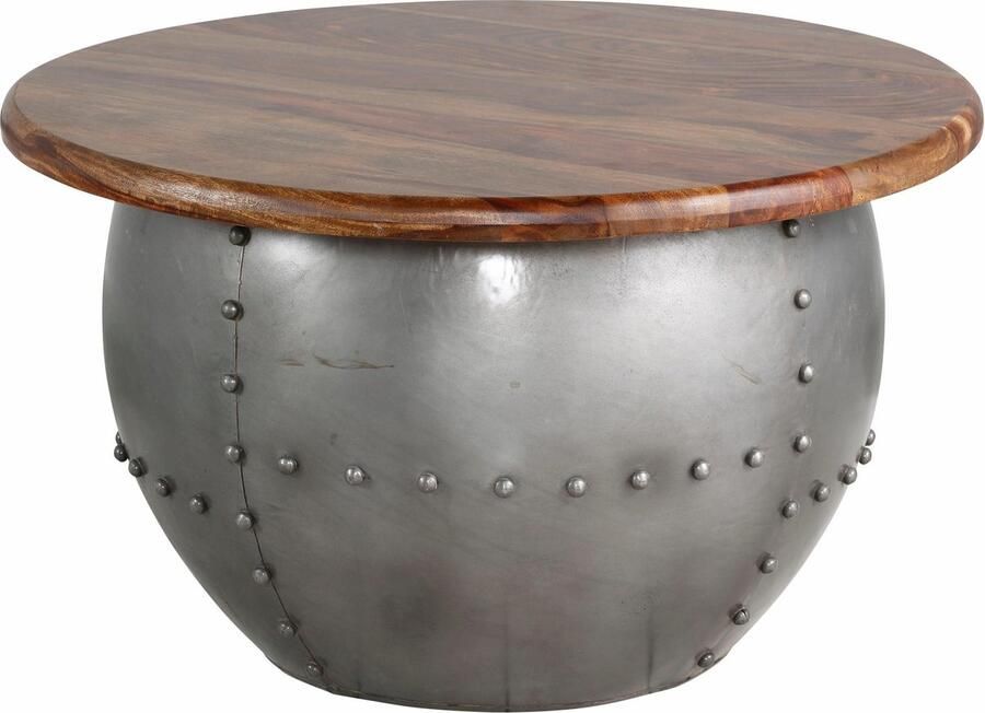 Loft24 Swaran Koffietafel 75 cm in Bruin Mangohout Metaal