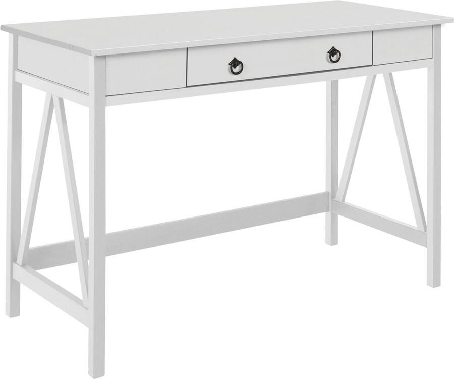 Notio Living Titian-Bureau met 1 lade in grenen wit - Foto 2