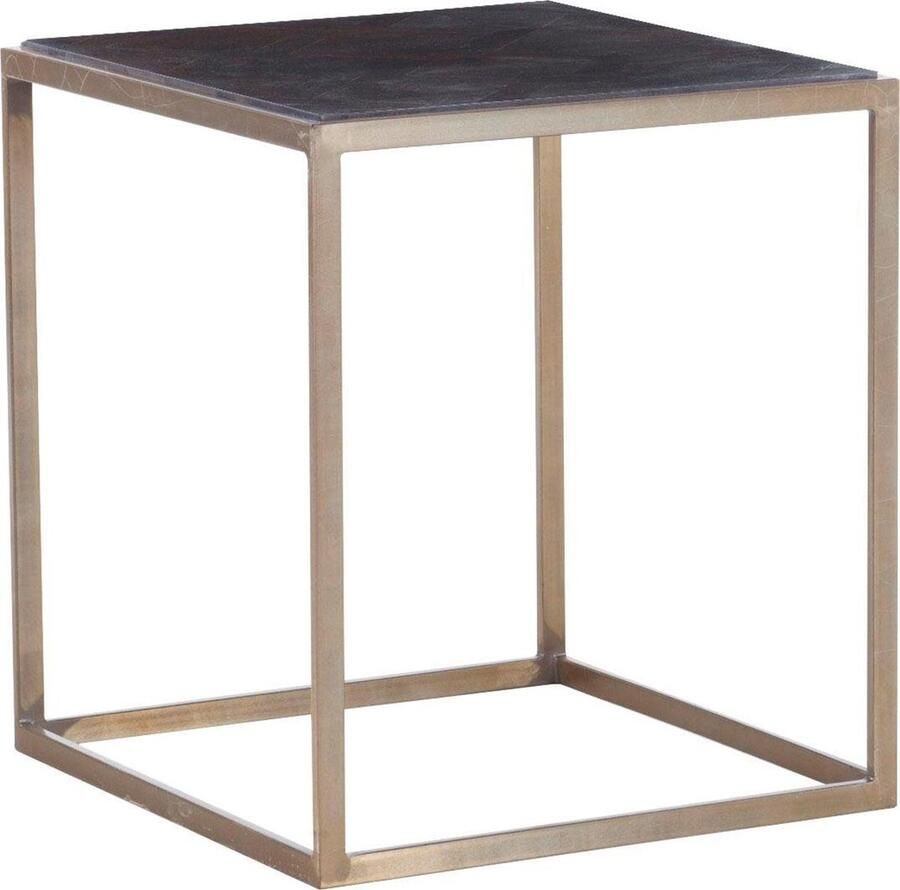 Loft24 Ulrich|Bijzettafel in Antiq Messing Walnoot look