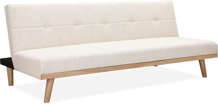 Notio Living Vicky|Slaapbank 3-zits met houten poten Linnenlook crème - Foto 1