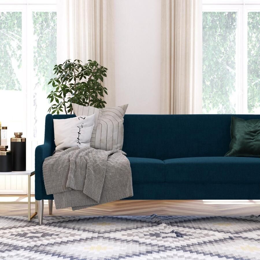 CosmoLiving by Cosmopolitan 3-zitsbank Virginia Weefstof zacht verdikte zitting en rugleuning poten van staal zithoogte 42 5 cm (1 stuk)