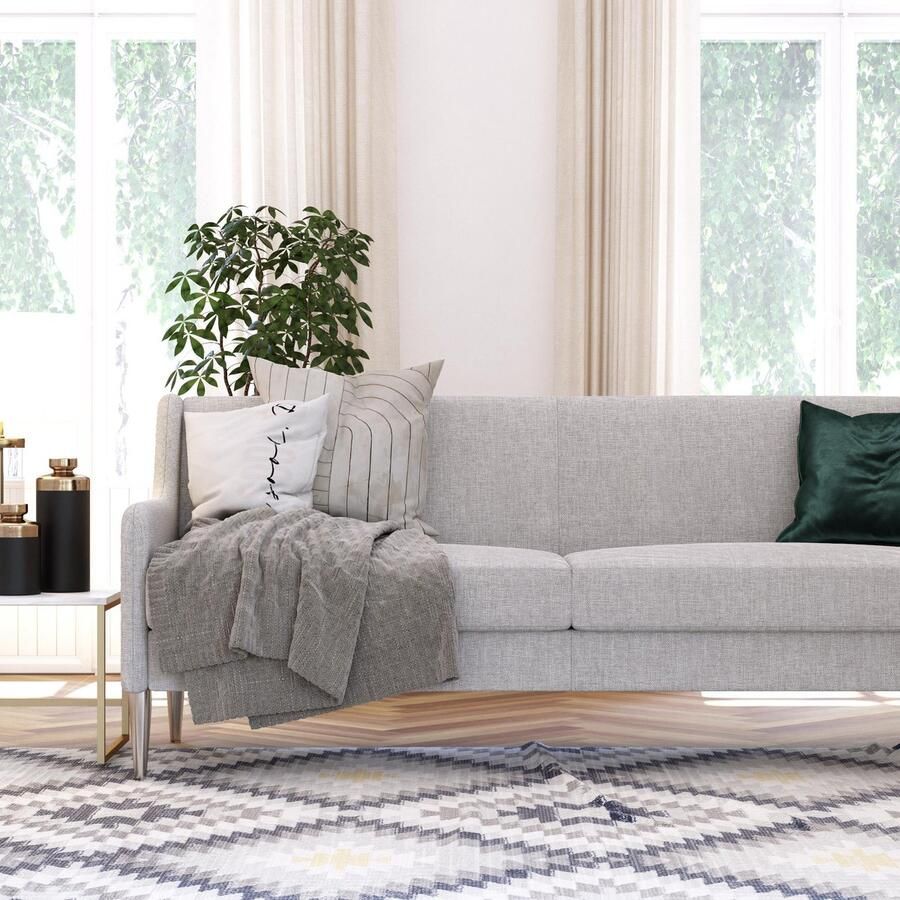 CosmoLiving by Cosmopolitan 3-zitsbank Virginia Weefstof zacht verdikte zitting en rugleuning poten van staal zithoogte 42 5 cm (1 stuk)