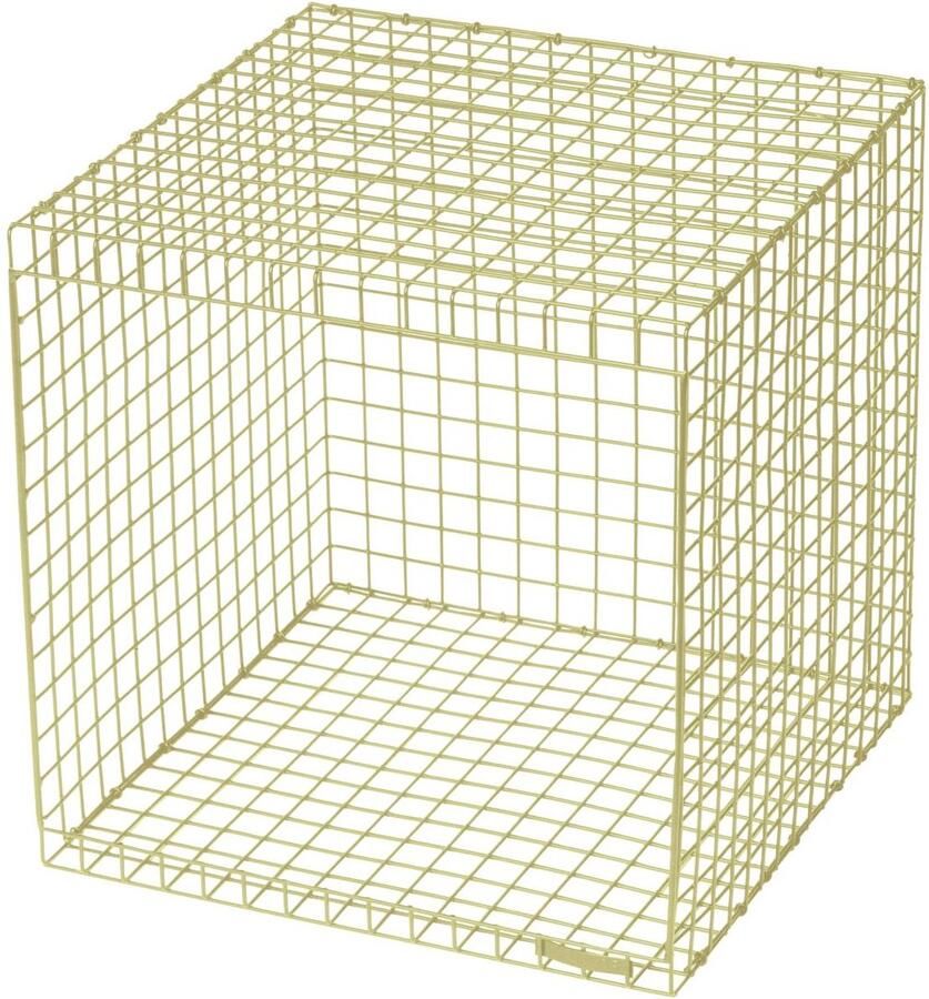 Loft24 WIRE CUBIC|Bijzettafel in beige metaal