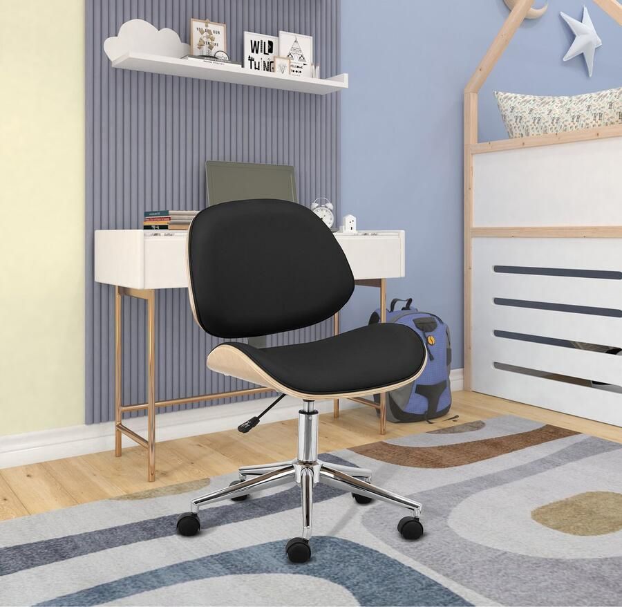 Loft24 Yoko|Bureaustoel in PU Zwart