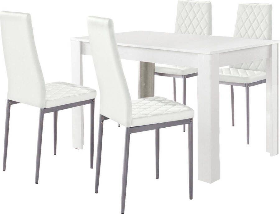 Loft24 Lynn & Brooke|Set van Eettafel 120x80cm met 4 Stoelen Zwart - Foto 2
