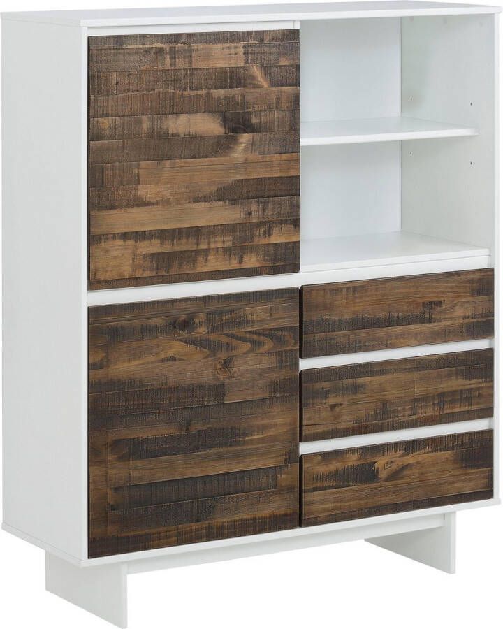 Loft24 Morgan|Kast met 2 deuren en 3 laden in Grenen Bruin - Foto 1