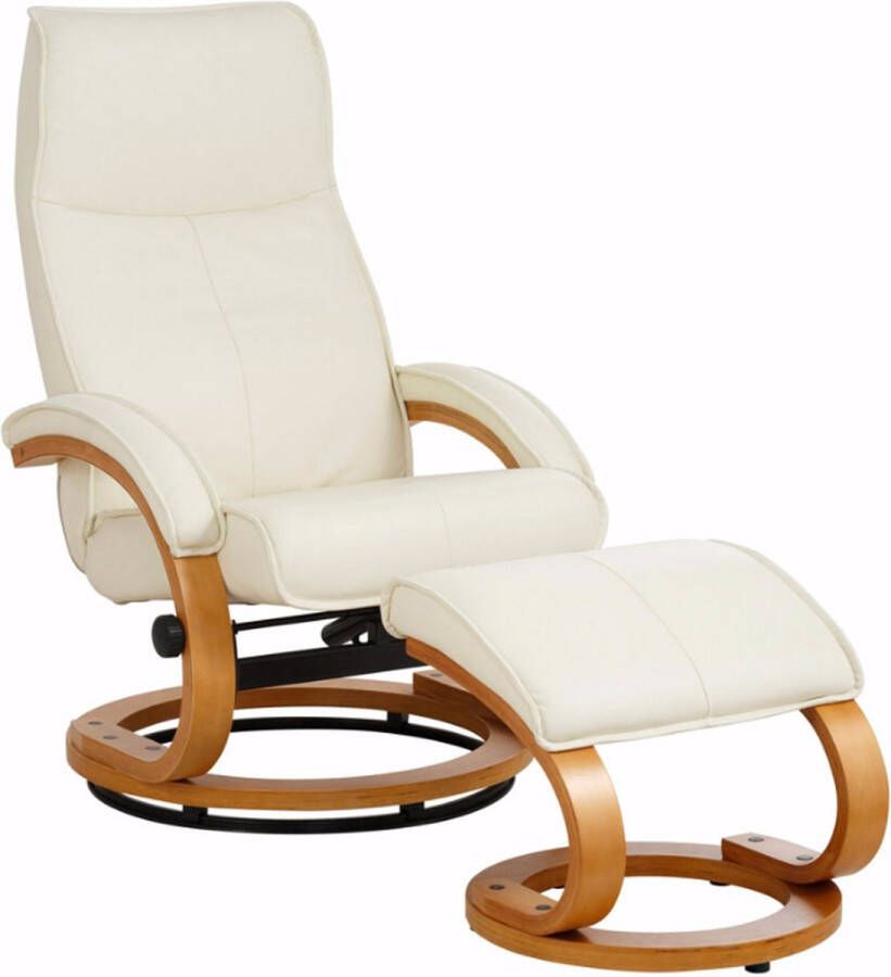 Loft24 PARIS Relaxfauteuil + Kruk Creme - Foto 2