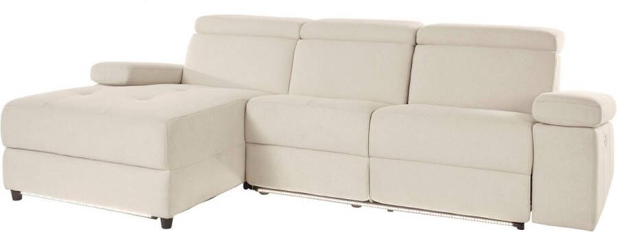 Loft24 Rayland|Chaiselong Sofa 3 Zitplaatsen Links Elektrisch in zonnezand