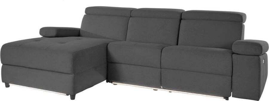 Loft24 Rayland|Chaiselong Sofa 3 Zitplaatsen Links Elektrisch in zonnegrijs - Foto 2