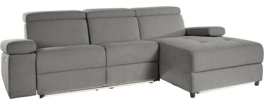 Loft24 Rayland|Chaiselong Sofa 3 zits Rechts Elektrisch in Zon antraciet - Foto 2