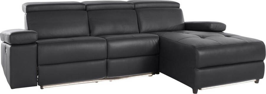 Loft24 Rayland|Chaiselong Sofa 3 zits Rechts Elektrisch in zwart GL PU