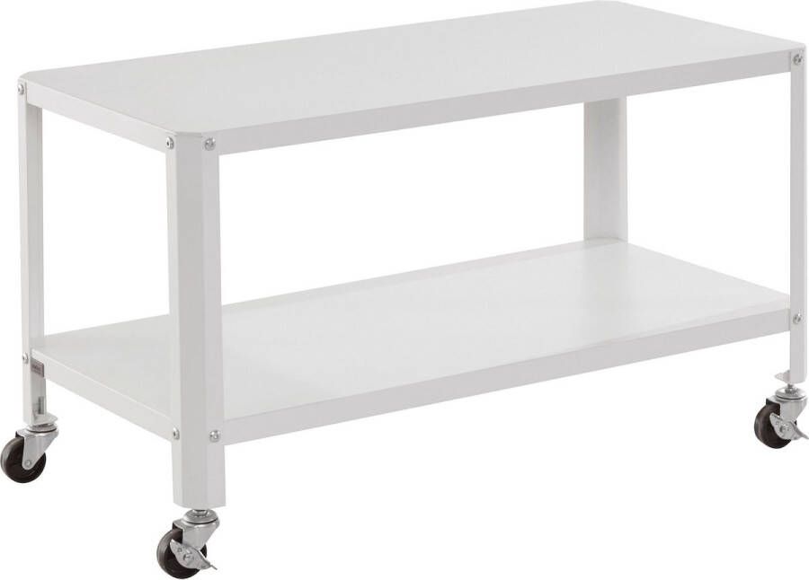 Loft24 Siliam Koffietafel met 1 Plank in Metaal Wit - Foto 3