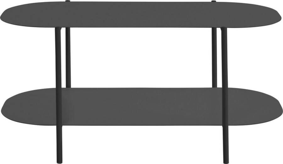 Loft24 Salontafel met 1 plank in metaal zwart