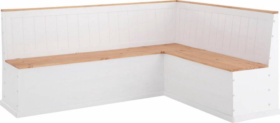 Loft24 Sara|Sara Eetkamerbank in grenen wit gebeitste was