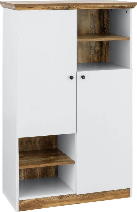 Loft24 Castor|Schoenenkast 2 deuren MDF bruin en wit