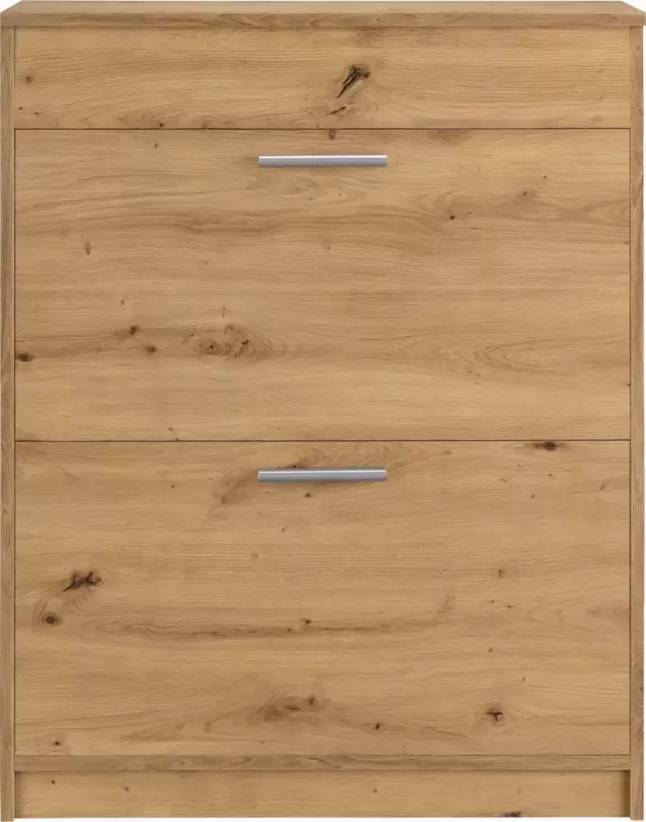 Loft24 Bill|Schoenenkast met 2 kleppen en 1 bovenplaat klep Eiken look