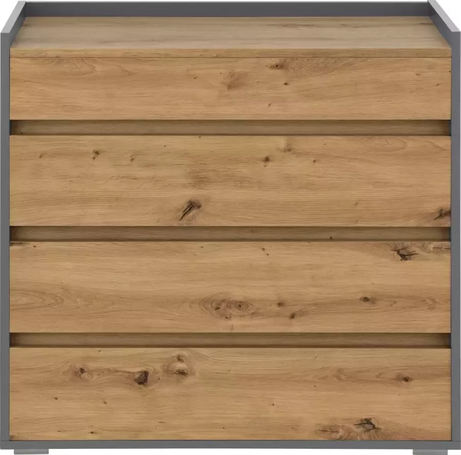 Loft24 Kosmo|Ladekast met 4 lades in antraciet eikenlook