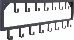 LOFT42 Bono Kapstok Zwart – Metaal – 15 haken 80x26x4