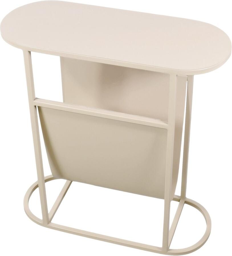 LOFT42 Frits Bijzettafel met Tijdschriften- of Krantenbak Metaal Beige 50x20x55