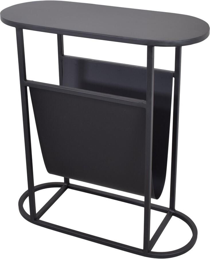 LOFT42 Frits Bijzettafel met Tijdschriften- of Krantenbak Metaal Zwart 50x20x55