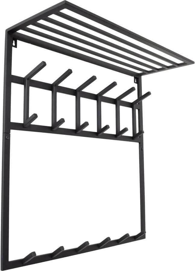 LOFT42 Kapstok Jaimy Zwart – Metaal – 6 dubbele haken 80x80x30