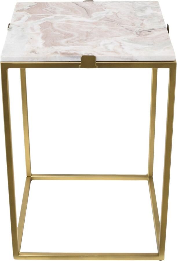 LOFT42 Marble Bijzettafel Vierkant Marmer Zwart metaal 32x32x46