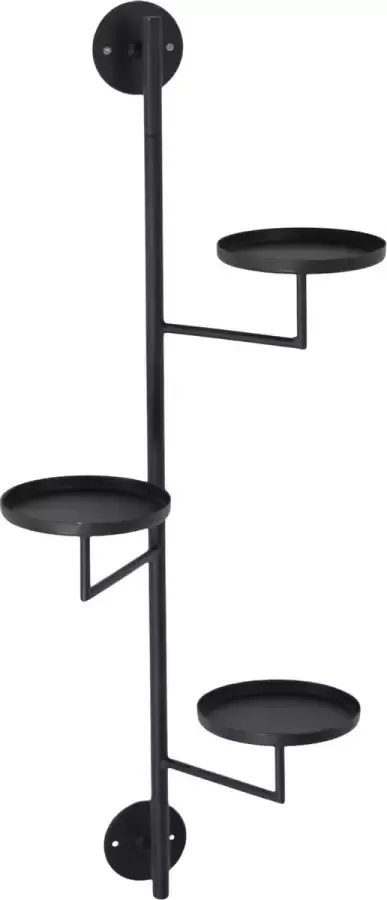 LOFT42 Shine Wandkandelaar 3 kaarsen Metaal Mat Zwart 81x32x21 5