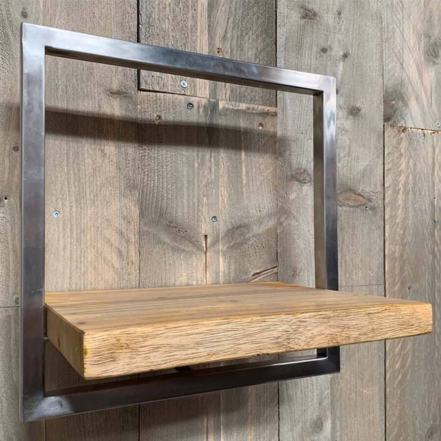 Loftdeur Industriële Wandplank Shelfie B RVS – 35cm X 35cm