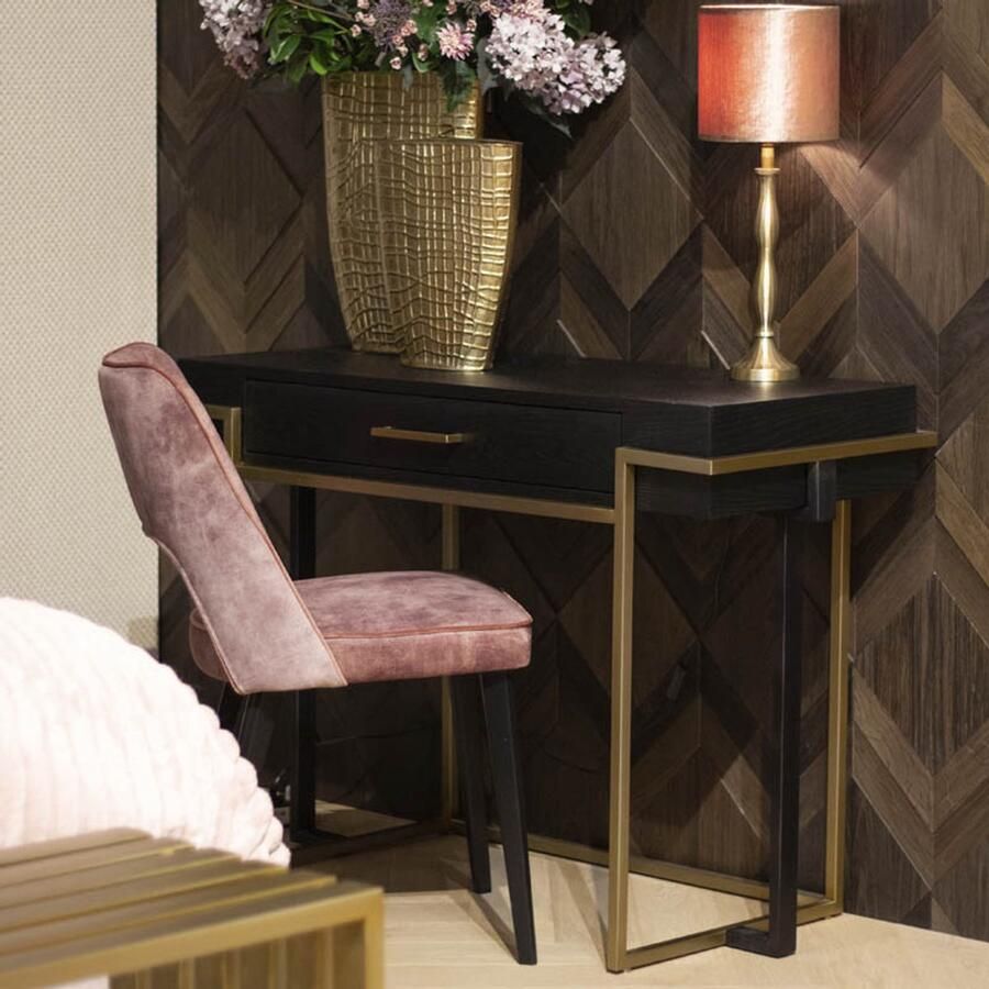 LoftLi Bureau Black Stainless steel L 115 cm W 49 cm H 76 cm RVS