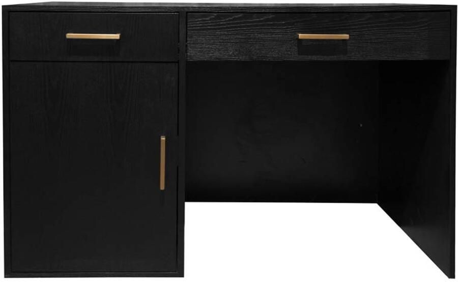 LoftLi Bureau Black Wood L 130 cm W 61 cm H 77 cm Hout