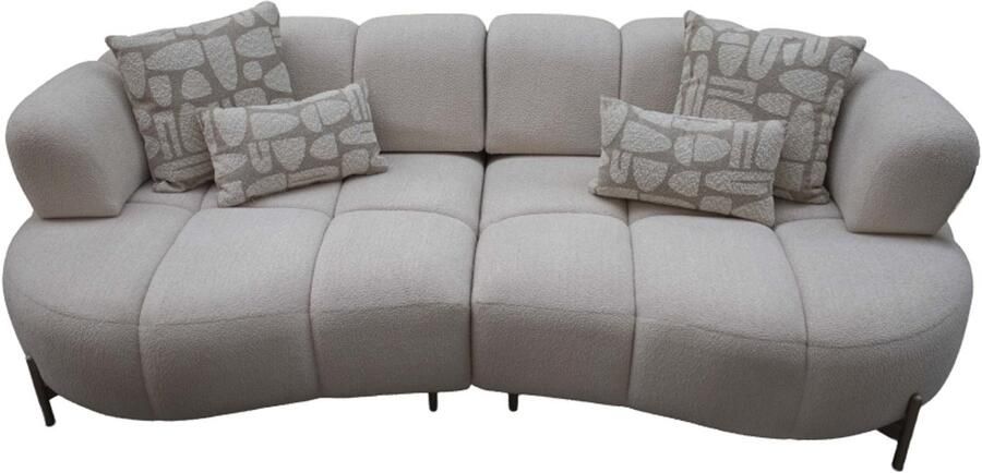 LoftLi Sofa Beige Fabric L 240 cm W 11 5 cm H 80 cm Katoen