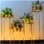 Loha-party Bloemenstandaards set-Gouden- Bruiloft -Fesst versiering-Metalen rechthoekige kolom- ​Hoge vloervaas tafel-40cm-60cm-80cm-100cm-Geometrische bloemenrekken-Huisdecoratie-4Stuks - Thumbnail 1