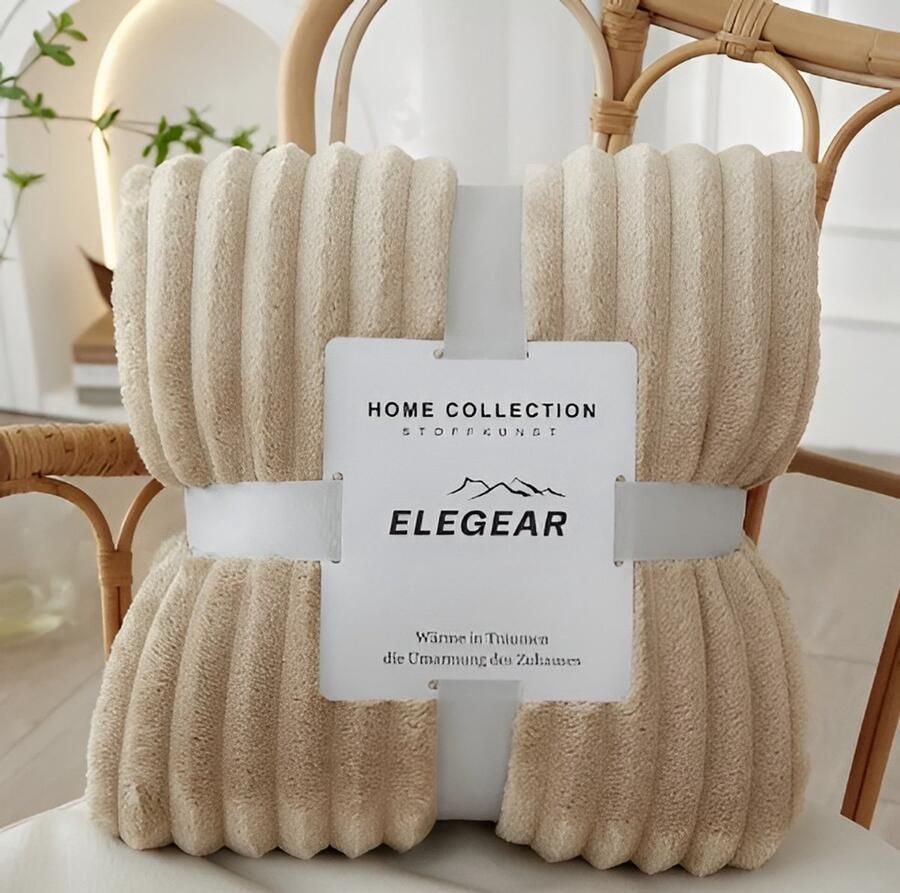 Loire Design Luxe Coral Fleece Deken – Zacht en Warm voor Sofa of Bed XL 200x230cm 2 Persoons Extra Groot Kaki