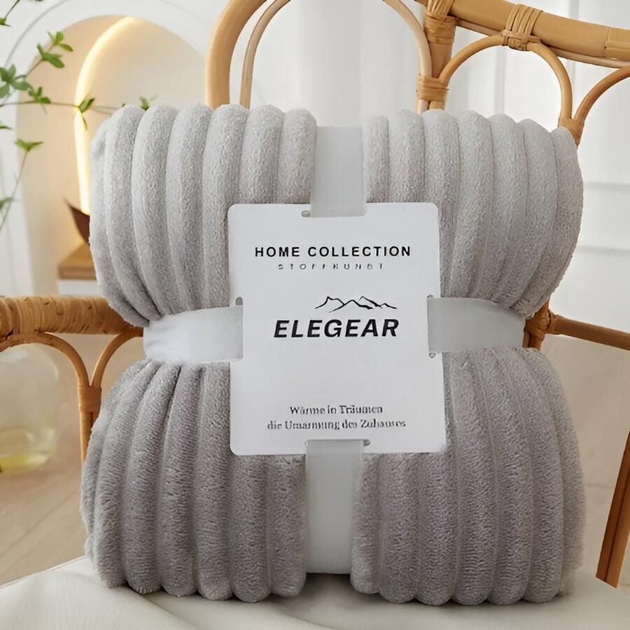 Loire Design Luxe Coral Fleece Deken – Zacht en Warm voor Sofa of Bed XL 200x230cm 2 Persoons Extra Groot LichtGrijs