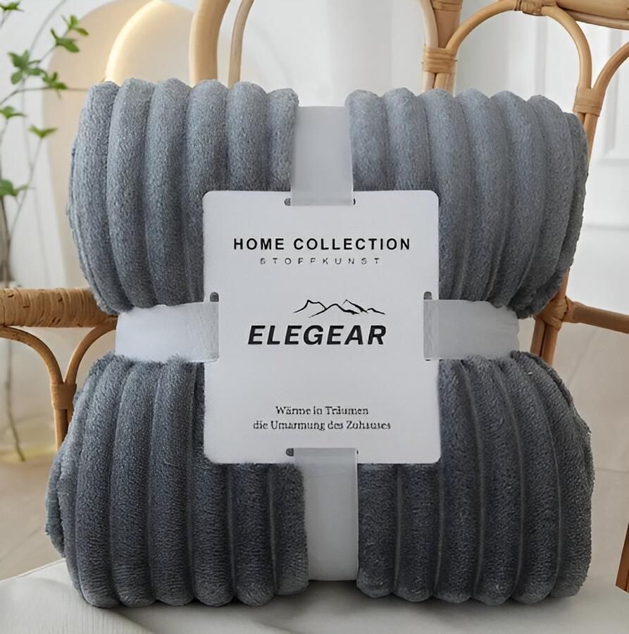 Loire Design Luxe Coral Fleece Deken – Zacht en Warm voor Sofa of Bed XL 200x230cm 2 Persoons Extra Groot Grijs