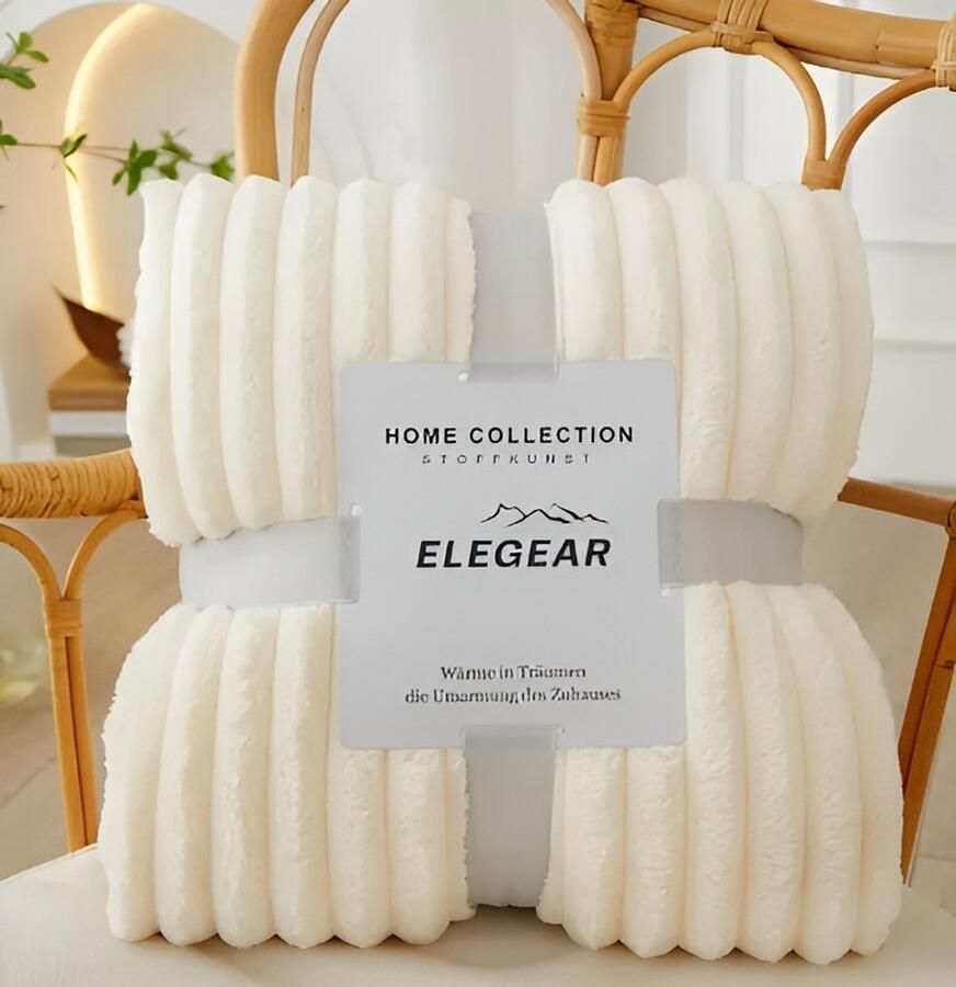 Loire Design Luxe Coral Fleece Deken – Zacht en Warm voor Sofa of Bed XL 200x230cm 2 Persoons Extra Groot Beige