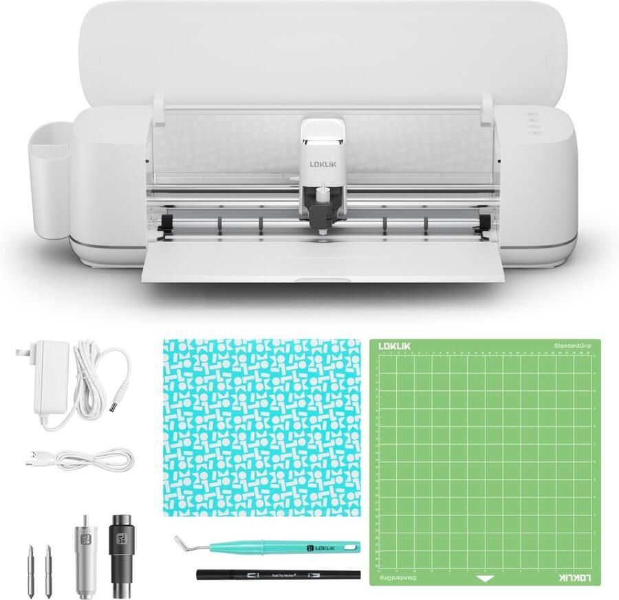 Loklik iCraft Plotter Machine Snijmachine Voor het Personaliseren en Decoreren van Textiel Bekers Tassen Stickers en Decoratie Werkt met Flexfolie Papier Leer Karton en Meer Wit