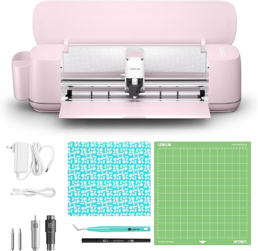 Loklik iCraft Plotter Machine Snijmachine Voor het Personaliseren en Decoreren van Textiel Bekers Tassen Stickers en Decoratie Werkt met Flexfolie Papier Leer Karton en Meer Roze