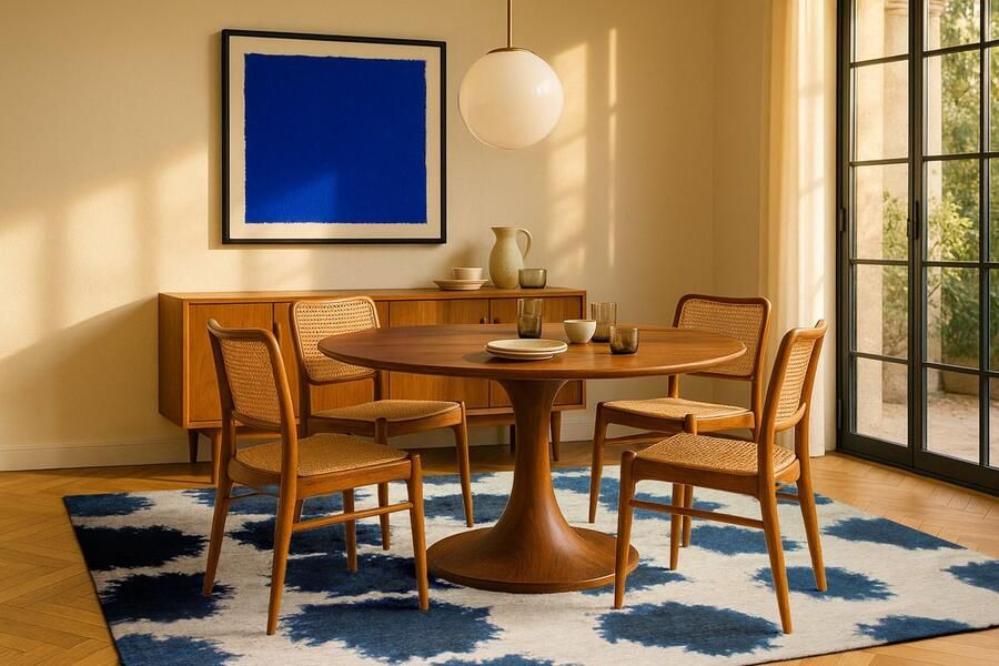 Beneffito Paintball blauw structuurpatroon hedendaags abstract vloerkleed Tapijt 240 x 340 cm