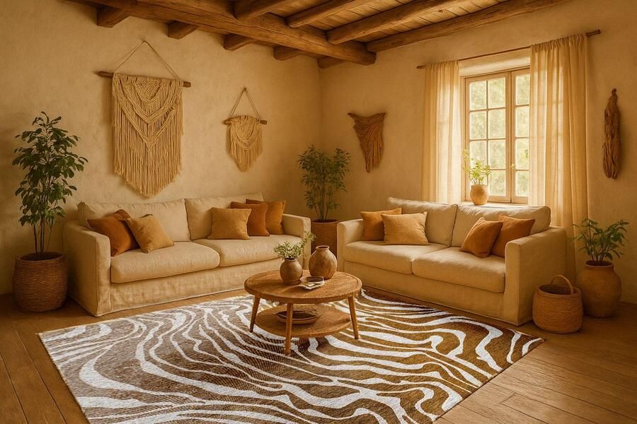 LOLA&MOI vloerkleed Bamako geel 80x150cm