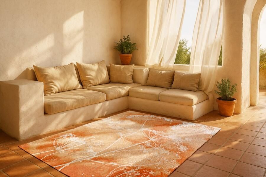 LOLA&MOI vloerkleed Bug oranje 140x200cm