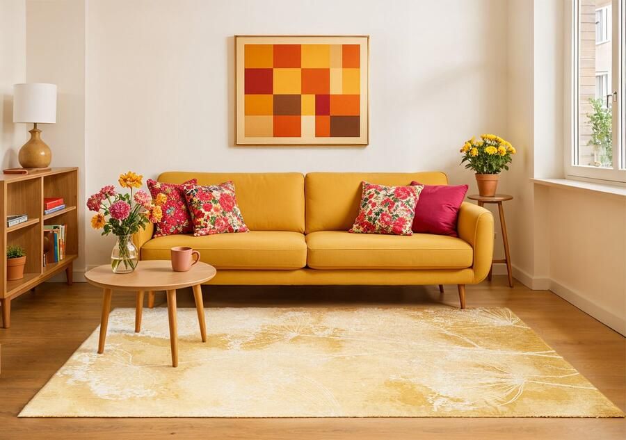 LOLA&MOI vloerkleed Caterpillar geel 240x340cm