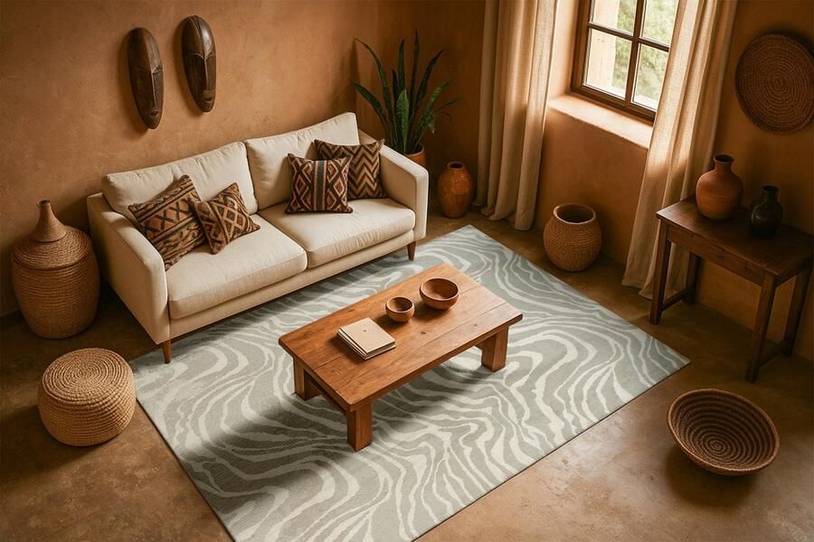 LOLA&MOI vloerkleed Yaounde grijs 80x150cm